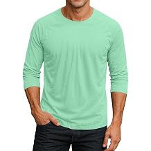 Mens Casual Round Neck Tshirts Comfortable 3/4 Sleeve Raglan Classic Tops Dressy Big and Tall Shirt Clothes