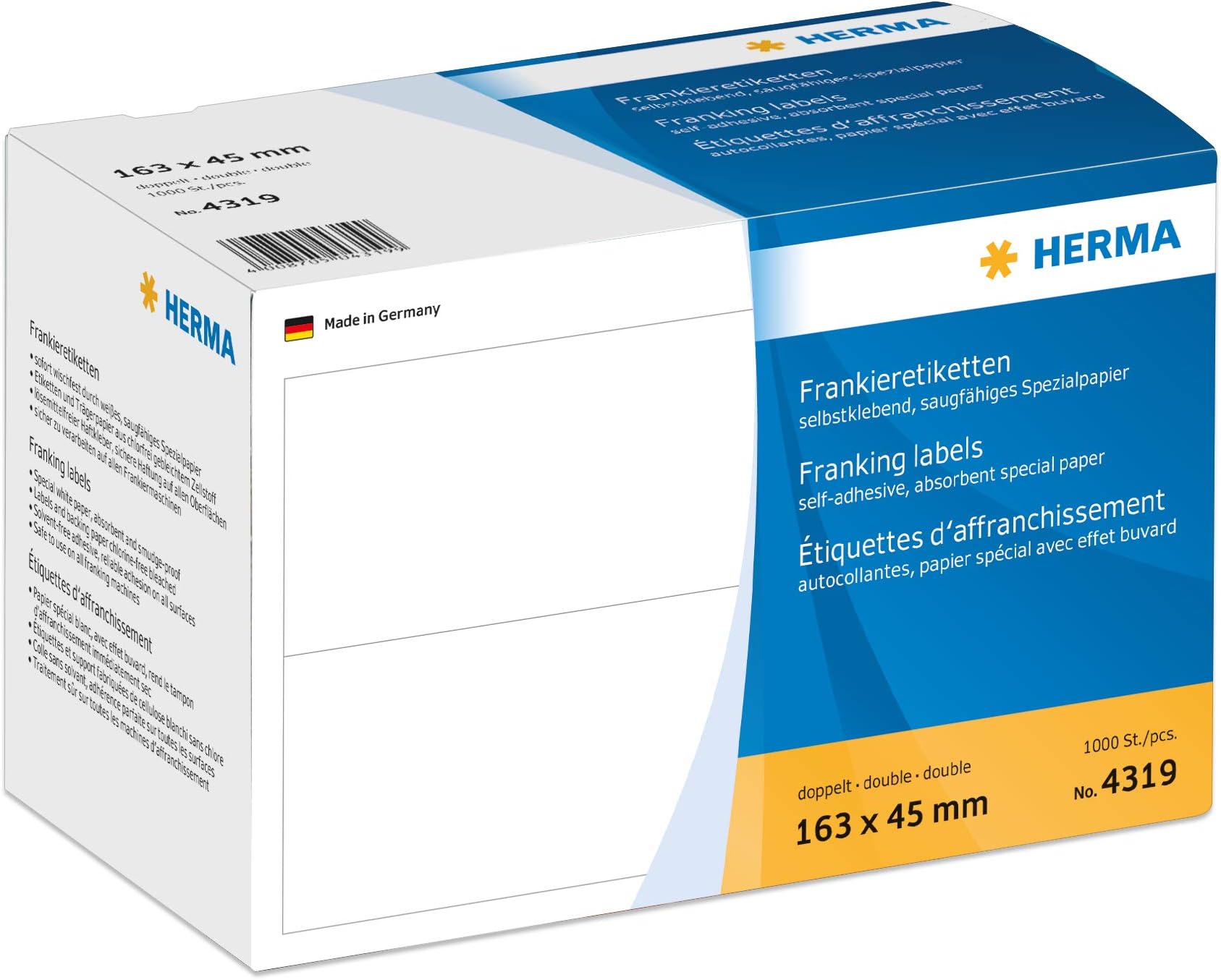 163 x 45 mm Double Franking Labels (Pack of 1000)