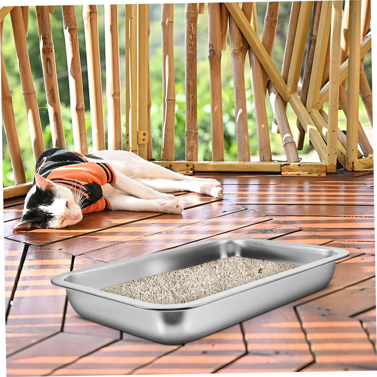 TOYANDONA Lettiera Per Gatti in Acciaio Resistente Lettiera Portatile Per Piccoli Animali Domestici Facile Da Usare e Pulire Mantenendo La Casa Pulita