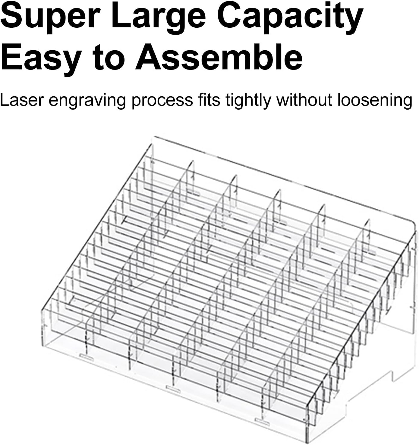 Acrylic Clear 12/18/20/24/30/40 Slots Cell Phone Holder Multiple Pocket Chart Desk Organizer, Multifunctional Storage Box Supplies(21x24x23cm/8x9x9in)