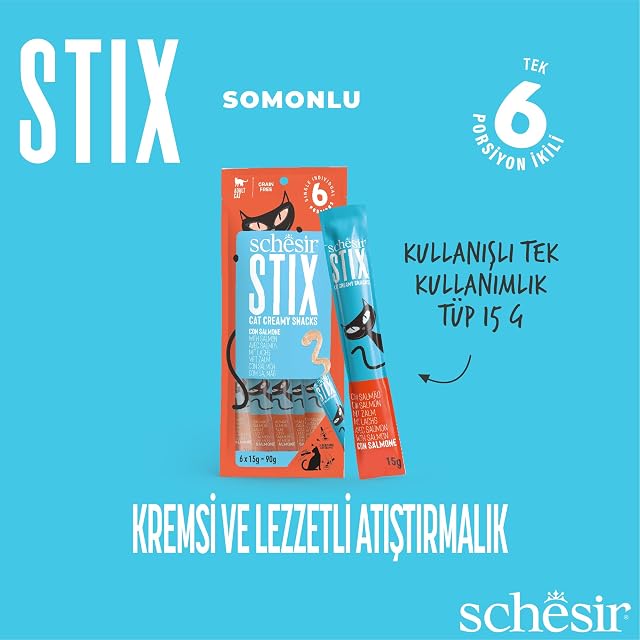 Foto 6 de 6 de Schesir Stix Snack Cremoso para Gatos de 6 x 15 g
