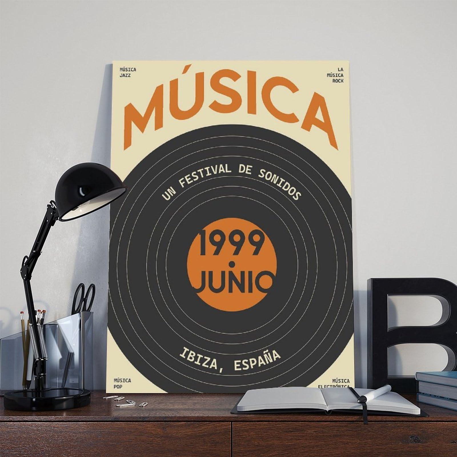 Poster con mostra musicale del suono – Decorazione da parete per la tua sala musicale, poster su tela, decorazione per camera da letto, ufficio, stanza, regalo, 40,6 cm di lunghezza x 61 cm di