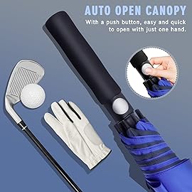 ZOMAKE Golf Umbrella Windproof, Extra Large Oversized Heavy Duty Double Canopy for Rain, Sports Games & Push Cart(62inch,Dark Blue,Navy Blue)