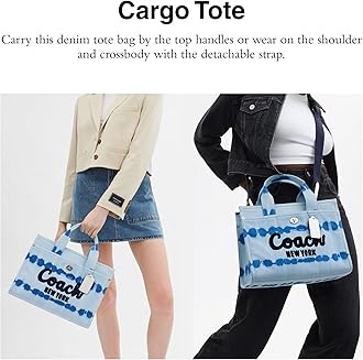 Coach Cargo Tote Bag with Bow Print