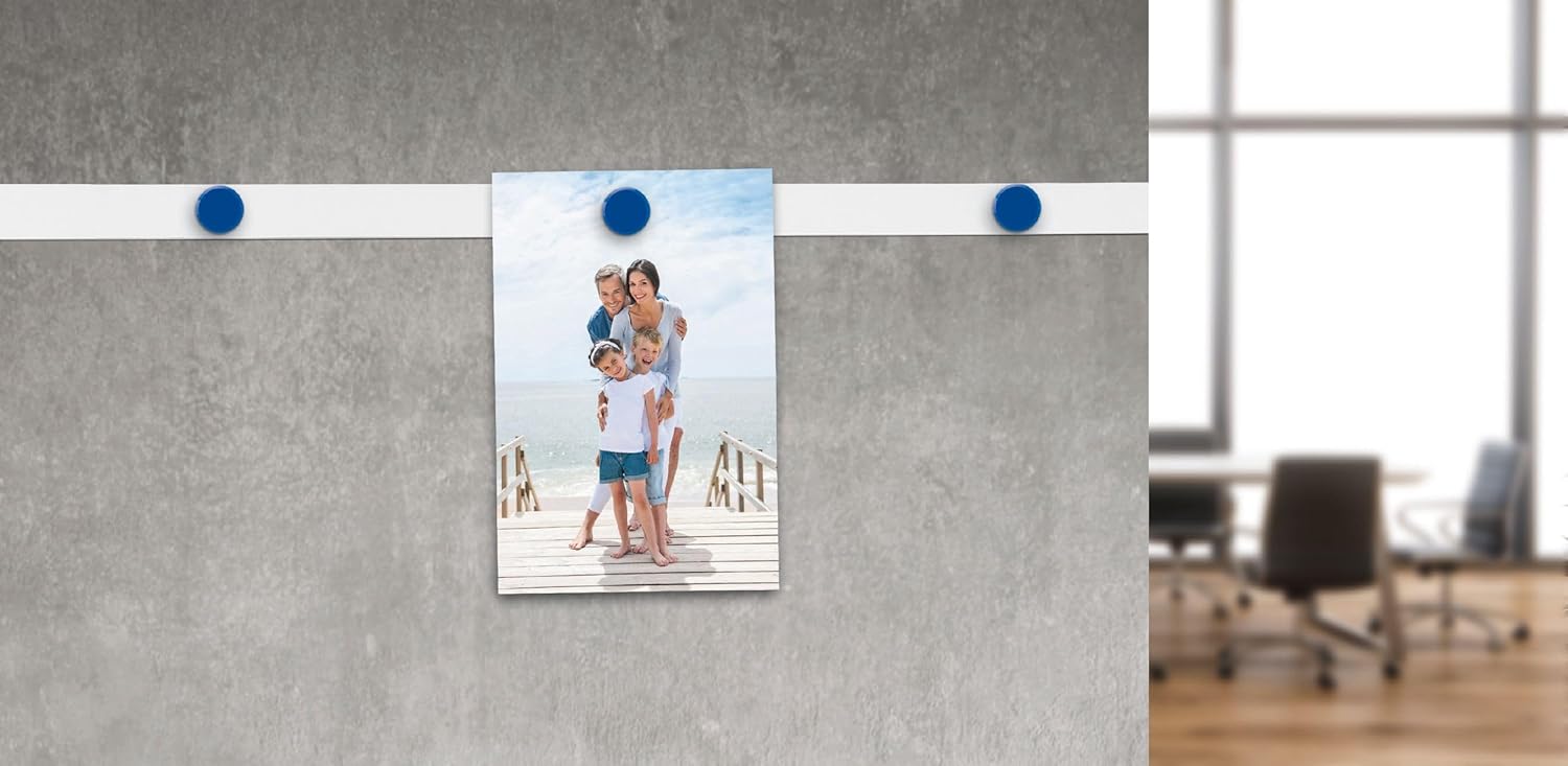Ferro Strip MAULstandard, Magnetic, self-Adhesive, Scratch-Resistant, 50 x 5 cm, White