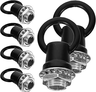 Levemolo 6 Piezas Gancho de Techo Resistente Anillo Cerrado y Tuerca Roscada Colgar Lámparas y Candelabros Accesorios para Iluminación y Proyectos DIY Color Negro