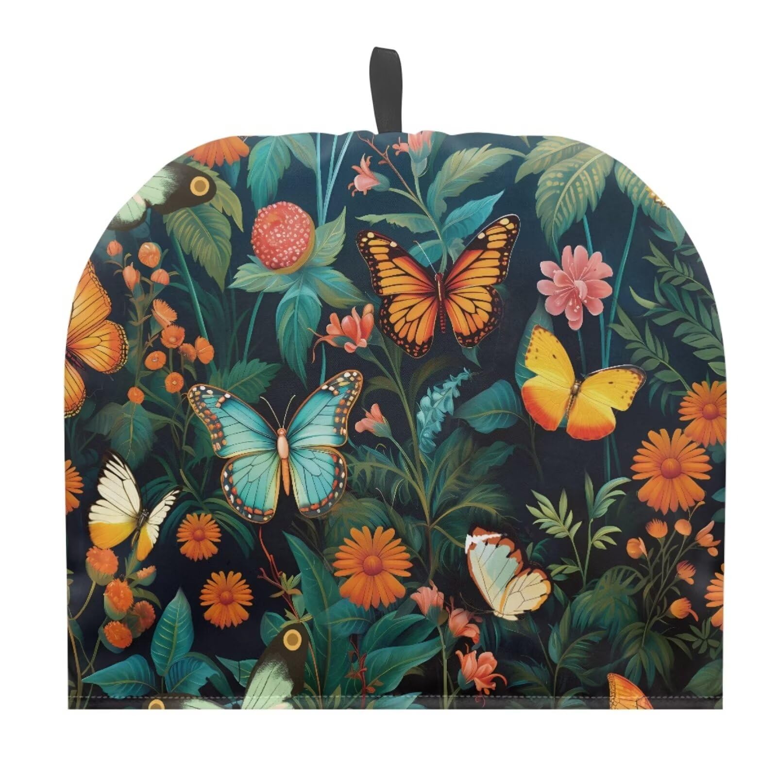 Tutolipy Monarch Butterfly Tea Pot Cover Warm Keeper with Top Hanging Loop Insulated Tea Kettle Cover Dust Proof Tea Cosies for Kitchen Home Decoration — image 1