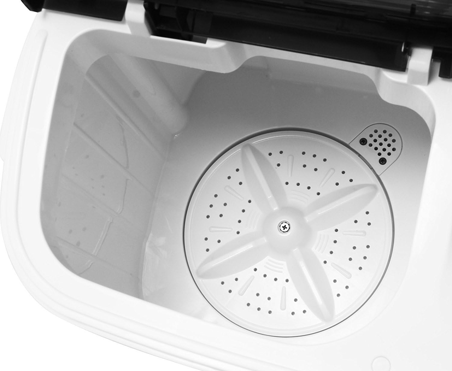Portable Washing Machine with Draining Pump - Twin Tub Washer Machine with 7.9lbs Wash and 4.4lbs Spin Cycle Compartments by Think Gizmos