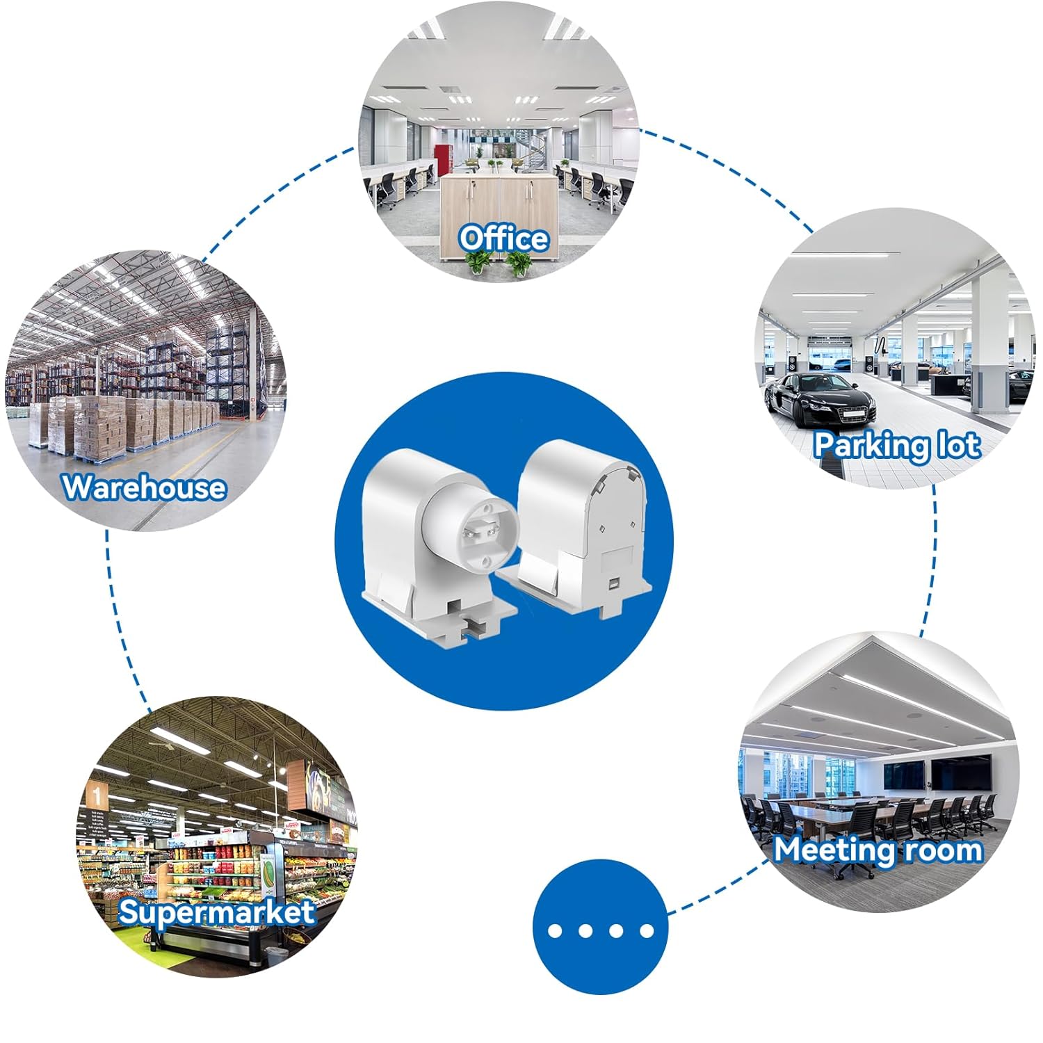 JESLED R17D/HO Socket, (25-Pairs) T8 R17D Lamp Holder with Flexible Wing, 800Ma-1500Ma, UL Tombstone Lampholder for LED Fluorescent Tube Replacements, HO Base Connector for Programmed Start Ballasts