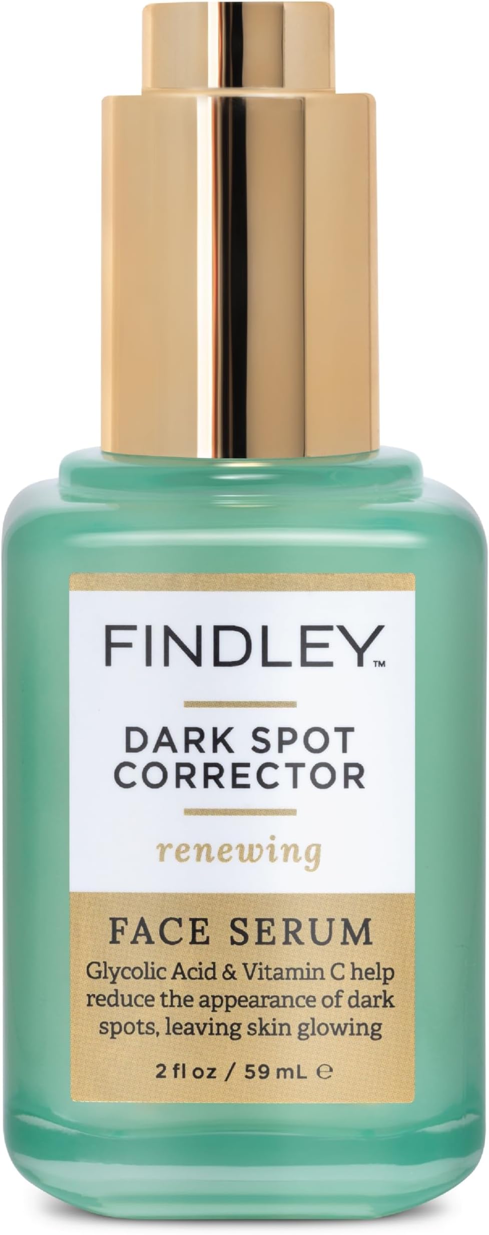 Findley Dark Spot Corrector Renewing Face Serum with Glycolic Acid & Vitamin C - Reduces Dark Spots & Signs of Aging | Hydrating (2 Fl Oz)