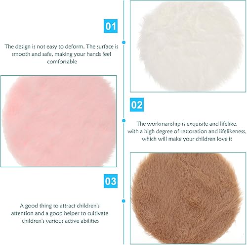 Miniatura 6 de 3 piezas Miniture House Furniture - Alfombras redondas, alfombra de casa de muñecas, alfombra de suelo, alfombra de mini alfombra redonda, alfombra