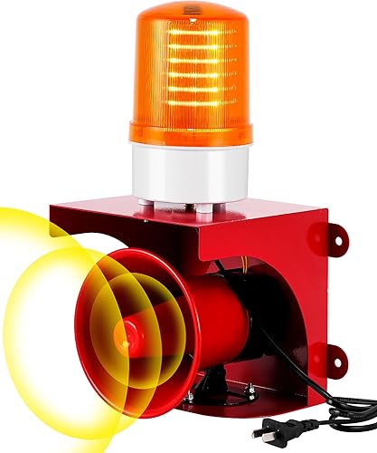 Alarma de sirena industrial de 120 dB, alarma de luz y sonido IP55 para exteriores, sirena impermeable con luz para oficina, hogar, fábrica,