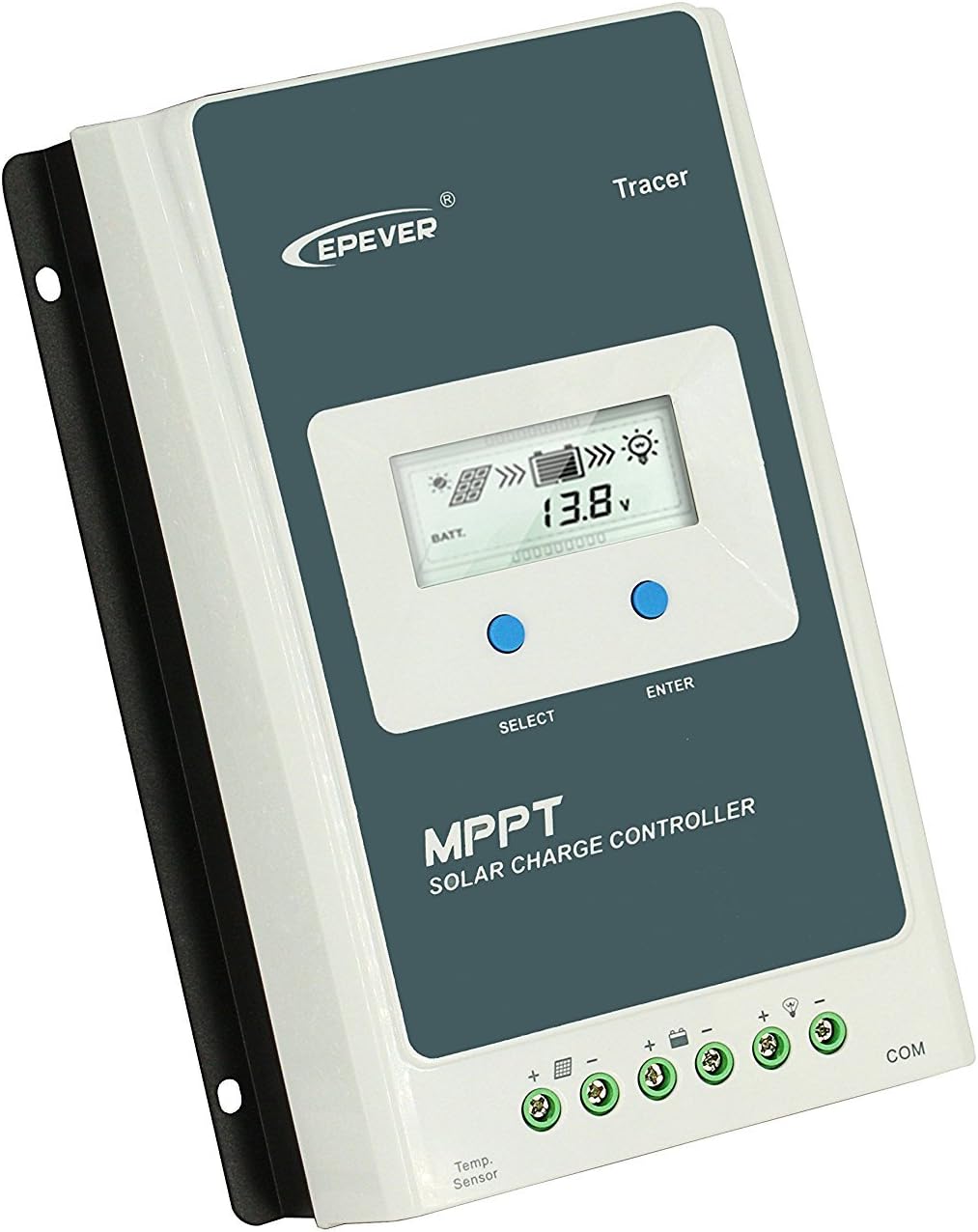 EPEVER 40A MPPT Charge Controller, Solar Panels Regulator MAX 1080W 100V Input Negative Grounded Solar Controller, with LCD Display for Gel Sealed Flooded Lithium Battery
