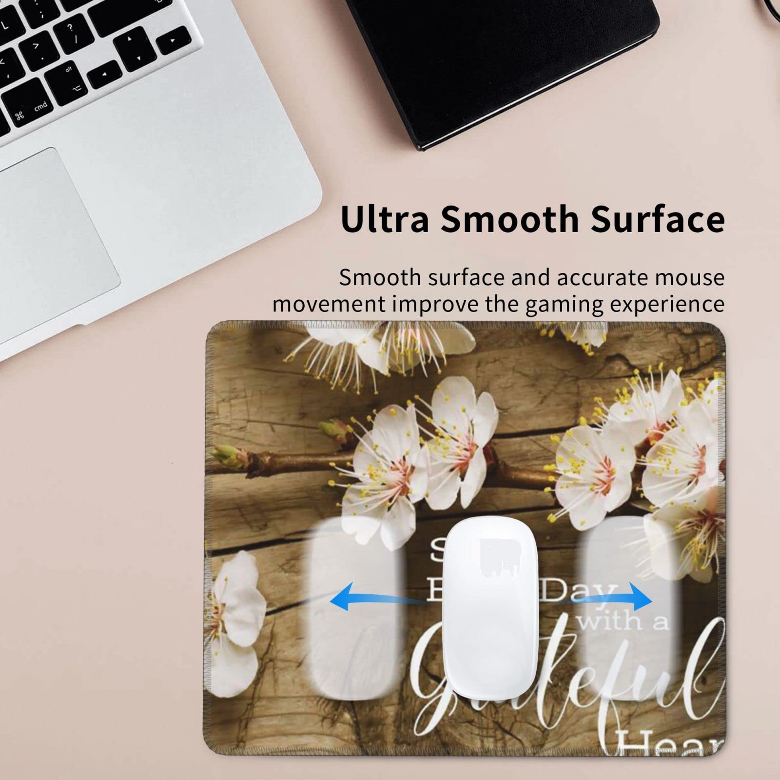 Grand Tapis De Souris De Jeu XXL Pour Ordinateur Portable, Motif Fleurs De Cerisier Japonais, Tapis De Jeu Blanc, Grand Sous-main Imperméable Et Antidérapant, Tapis De Table En Caoutchouc De 3 Mm