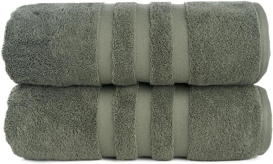 Premium Bath Sheet Set – 2-Pack Extra Large 40x80” Towels, 100% Cotton, Quick-Dry & Highly Absorbent, Super Soft Hotel Quality (Grey)