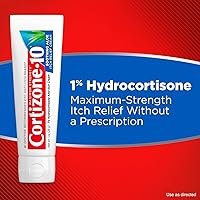 Vista 4 de Cortizone-10 Crema calmante para aliviar la picazón de aloe de máxima fuerza, 1% de hidrocortisona, de acción rápida, crema antipicazón