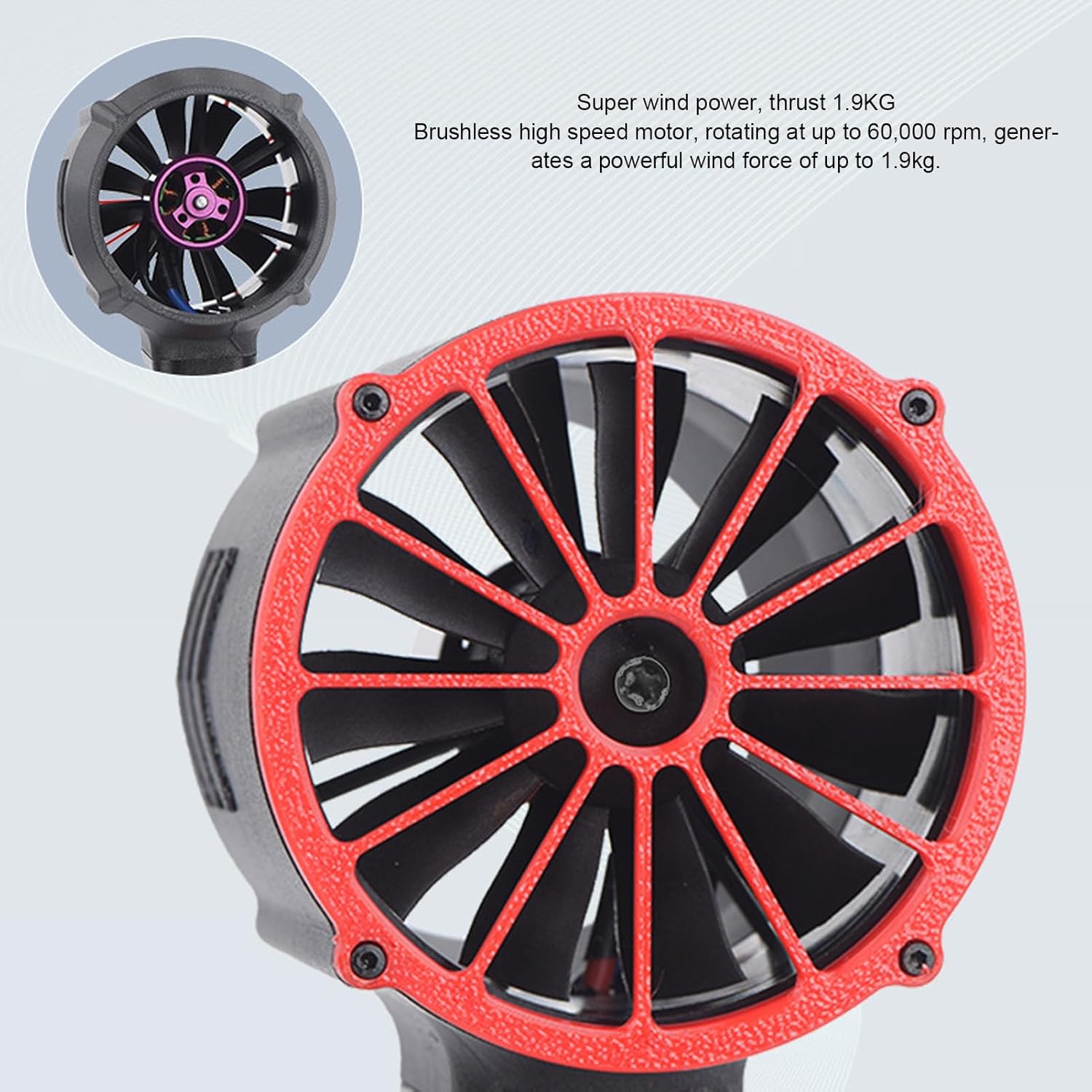 Pilipane Mini Jet Fan Handheld Turbo Fan 60000RPM Brushless Motor 1.9KG Thrust Electric Air Duster Jet Dry Blower for Car Snow Cleaning and Industrial Dusting