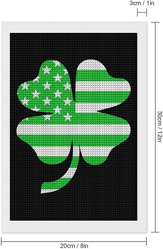 Miniatura 2 de American Flag Clover Diamond Art Painting Kits Full Square Drill DIY Picture Art Crafts for Home Wall Decor