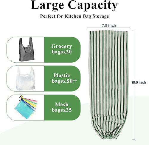 Miniatura 3 de TOGETRUE Soporte para bolsas de plástico, soporte para bolsa de comestibles, organizador de bolsas de basura reutilizable para decoración del hogar,