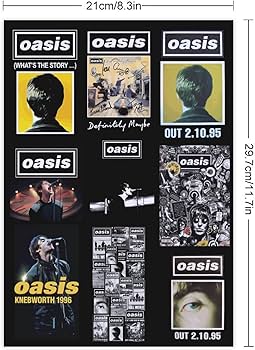 Amazon.co.jp: 防水ステッカーセット 2/4/6枚 OASIS オアシス バンド