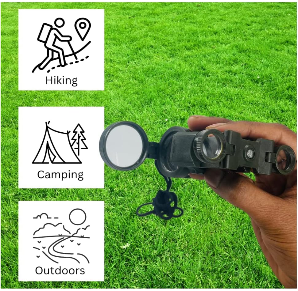 ADROIT (2 Pack) Herramienta de Supervivencia Multifunción para Niños | Brújula de 1.25" (3.2 cm) y Espejo de Señalización | Binoculares Compactos | Perfecto para Senderismo, Camping y Exploración | con Cordón de Nylon miniatura 2