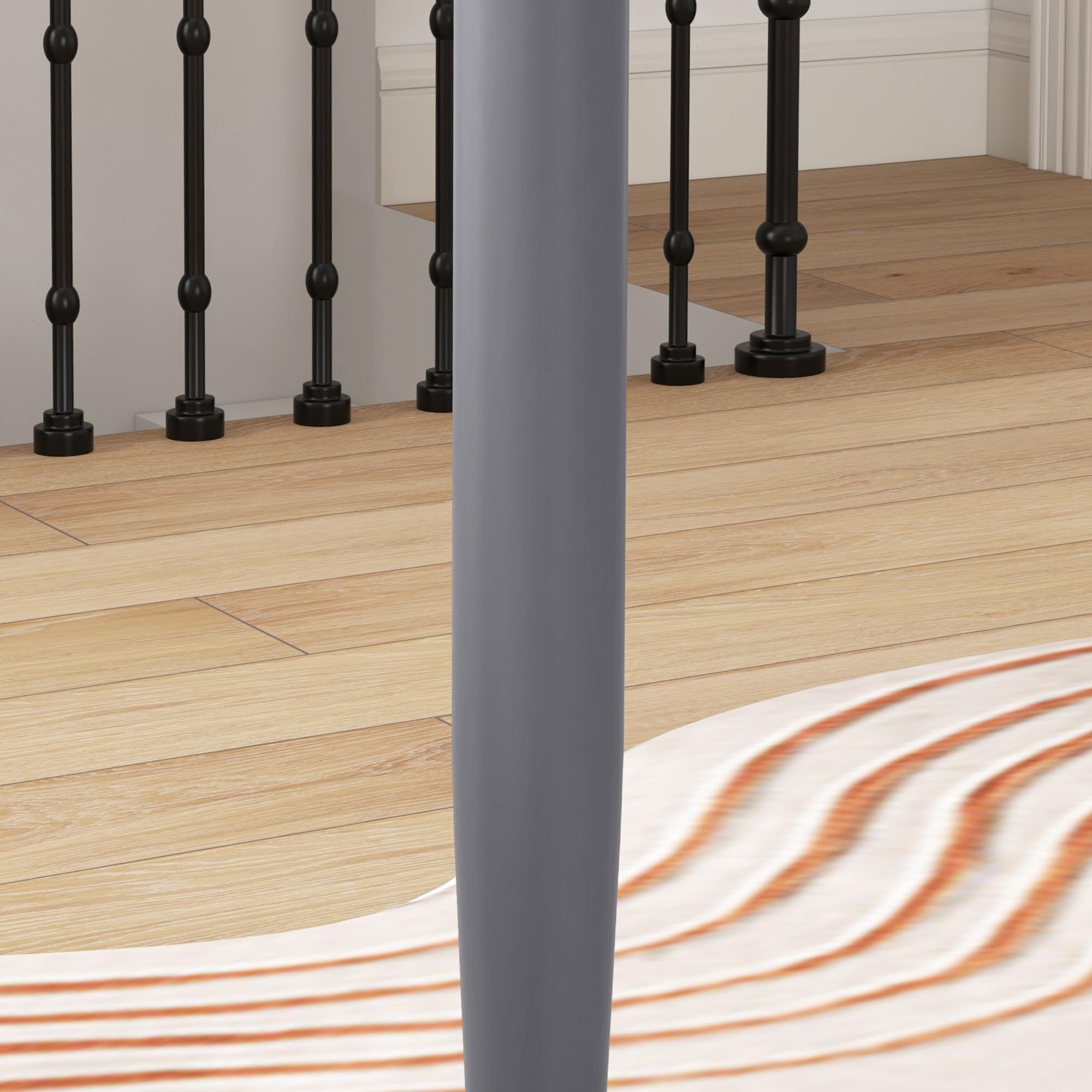HOMCOM Esstisch 70 x 70 cm rund Küchentisch für 2 Personen Esszimmertisch mit Stahlbein, Rutschfester Fußauflage Säulentisch moderner Kaffeetisch für Küche, Esszimmer und Wohnzimmer Grau
