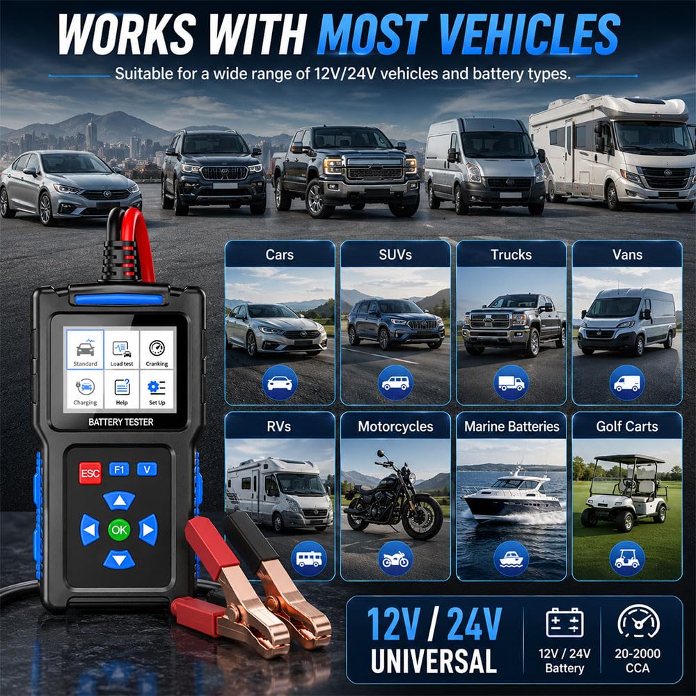 Escáner OBD2 Profesional y Probador de Carga de Batería 12V para Mini Clubman 2015-2026 Herramienta de Diagnóstico Avanzado