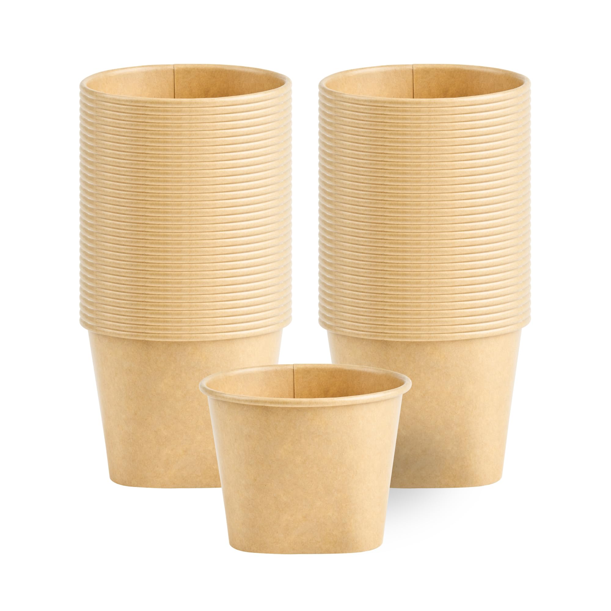 Coppetta 12 Ounce Dessert Cups, 200 Greaseproof Ice Cream Cups - Lids Sold Separately, Square Bottom, Kraft Paper Yogurt Bowls, Disposable, For Sundaes, Mousse Or Puddings - Restaurantware