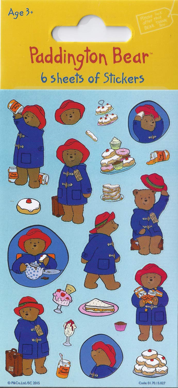 01.70.15.037 Paddington Bear Lot De 6 Feuilles De Stickers Pour Fête De
