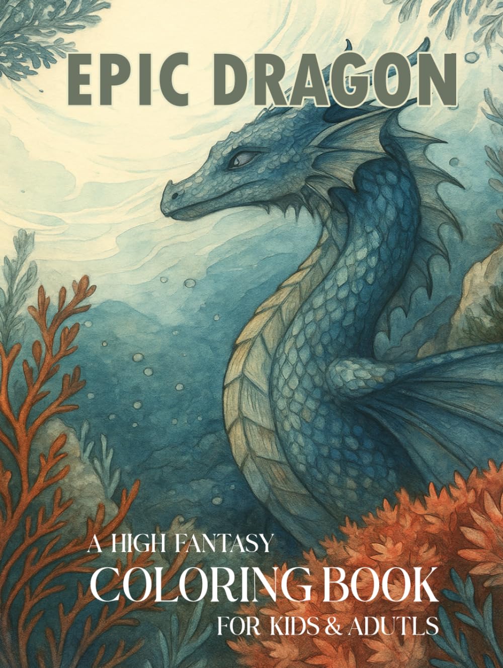 Epic Dragon A High Fantasy Coloring Book for Kids and Adults: Big Line Art Dragons Adventure Featuring Majestic Creatures for Relaxation Stress Relief and Fun for All Ages
