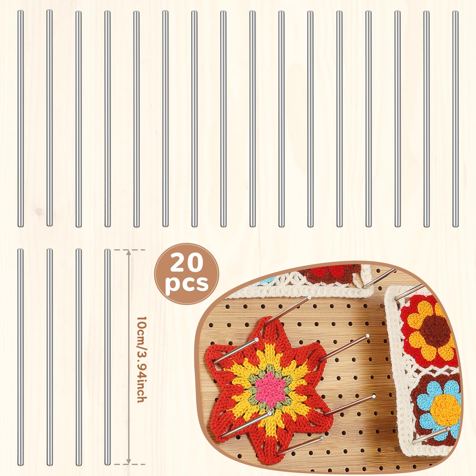 Tavola Per Bloccare Granny Square - 29.5x29.5 Cm Con Pinni E Aghi | Per Uncinetto E Maglia - Foto 4