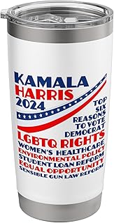 Kamala Harris 2024 Democrat Platform Reasons to Vote Stainless Steel Insulated Tumbler