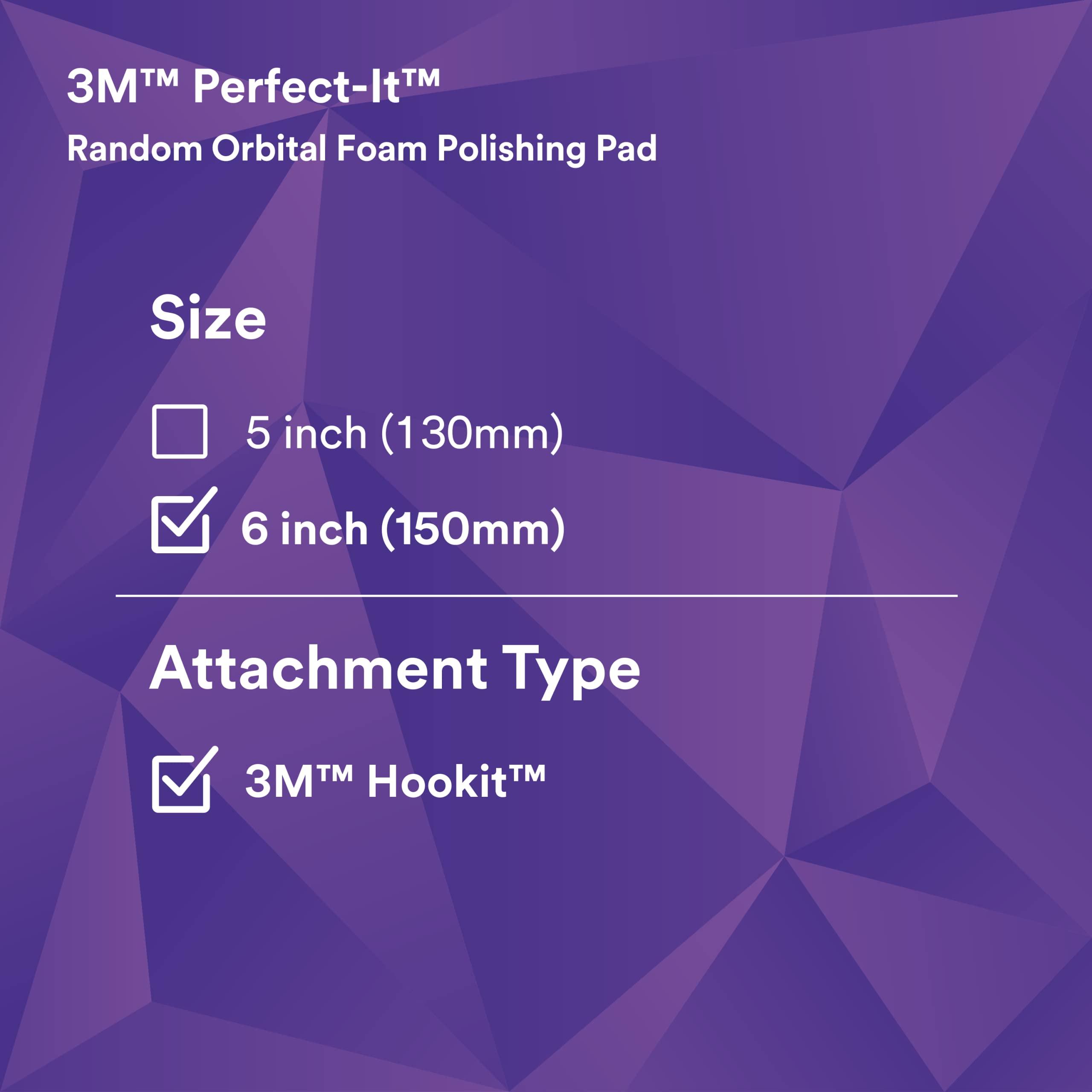 Perfect-It 3M Almohadilla de pulido de espuma orbital aleatoria, 5 pulgadas, 6 pulgadas, morado, PN34127, compuesto y pulido automotriz