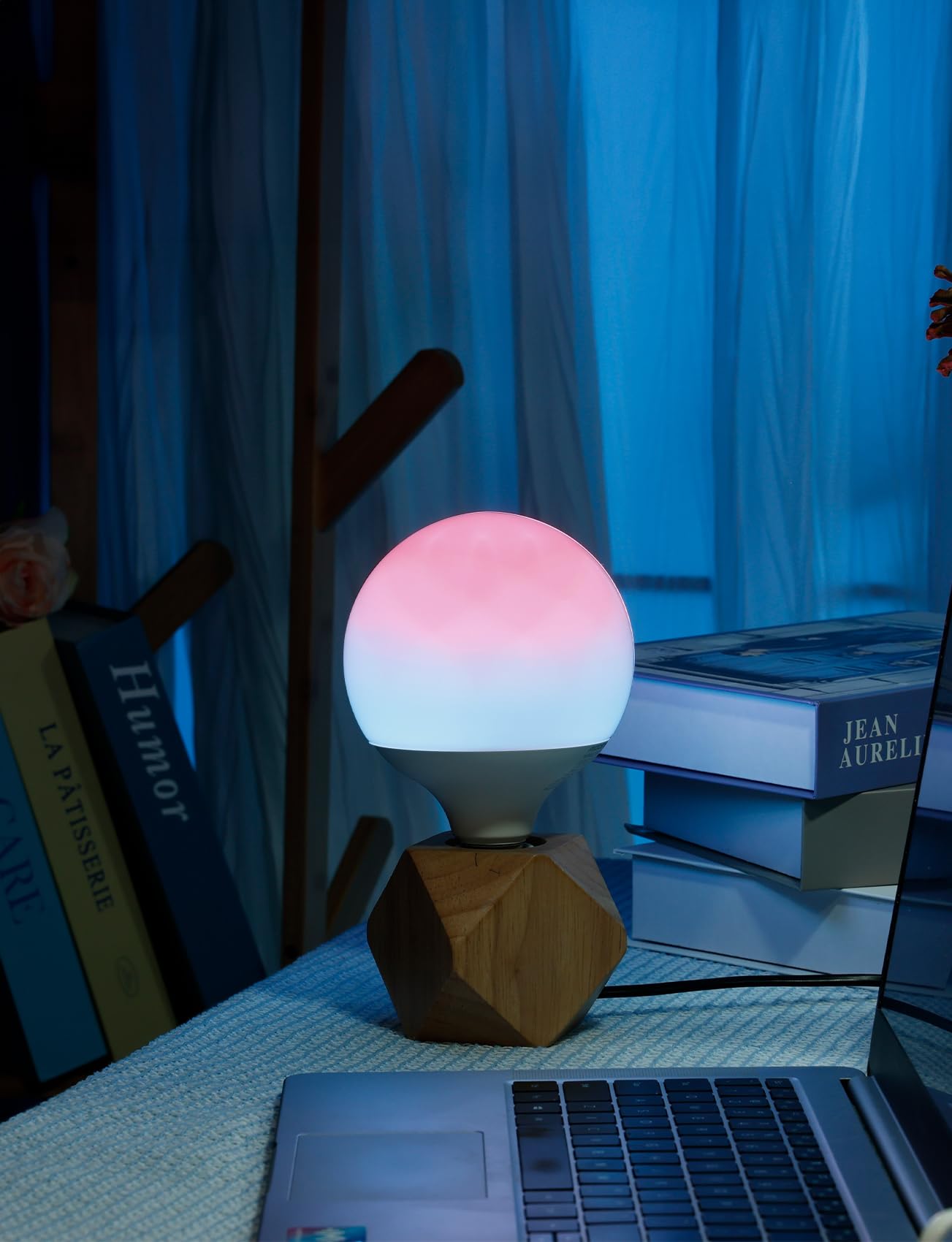 Aigostar Bombilla LED Inteligente E27 G120 Bluetooth Mesh Compatible con Alexa, 18W Bombilla Inteligente RGBW Gradiente, Regulable 16 Millones de Colores, Incluye Control Remoto