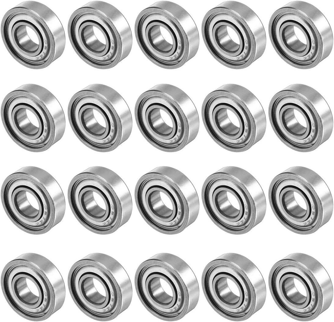 Sourcingmap 20pcs 7mmx17mmx5mm Double Shielded Miniature Deep Groove Ball Bearing