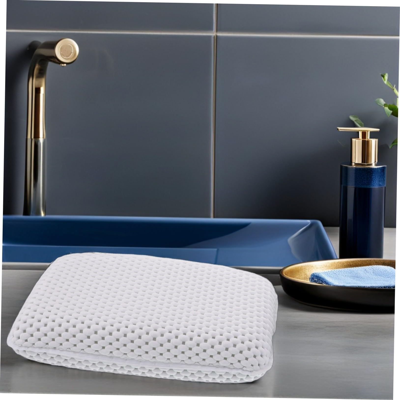 Homoyoyo Cuscino per Bagno in Plastica 2 Pezzi con Ventose per Spa, Viaggio e Hotel