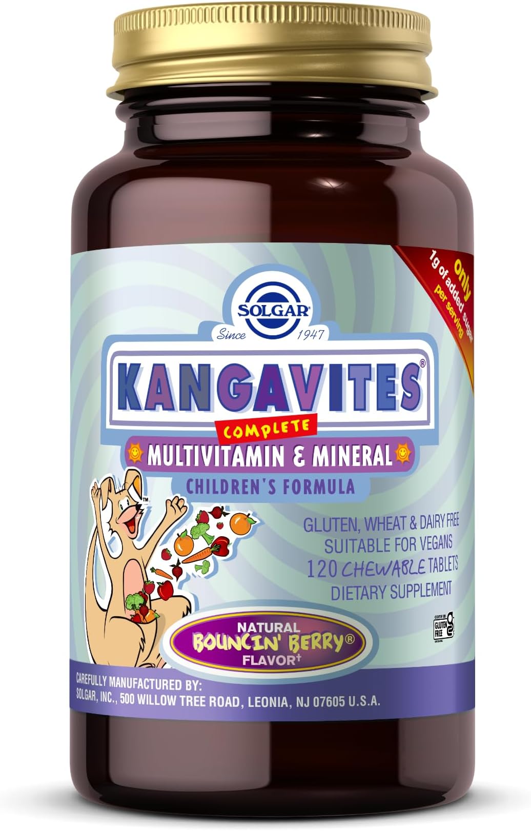 Kangavites Bouncing Berry Complete Multivitamin and Mineral Formula Chewable Tablets - Pack of 120-28 Active Ingredients - Supports a Healthy Lifestyle - Vegan and Gluten Free