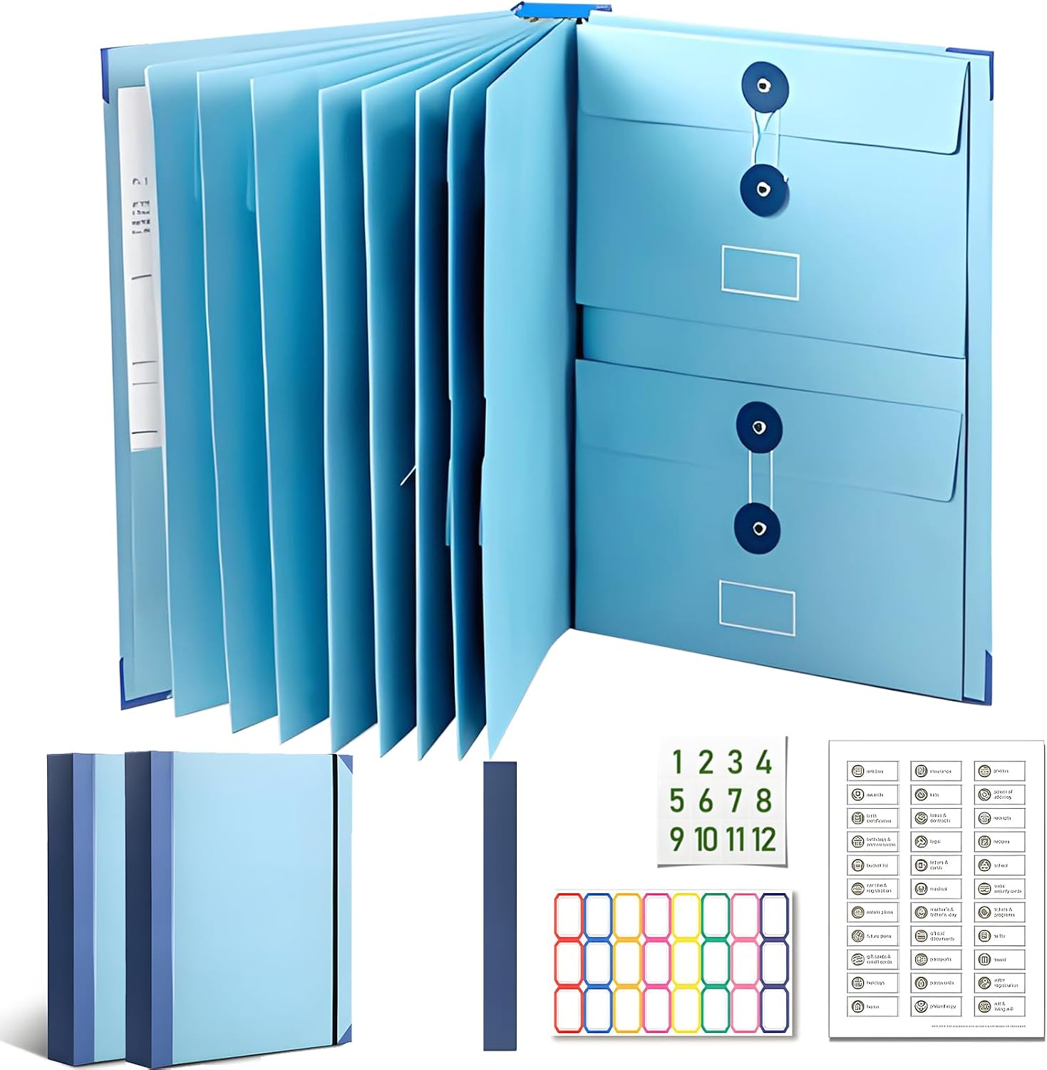 Document Organizer 2 Sets, Emergency Document Organizer - Veleron Life Organizer for Important Papers, Emergency Binder, Birth Certificates, Social Security Cards, Passports, Photos, and Letters