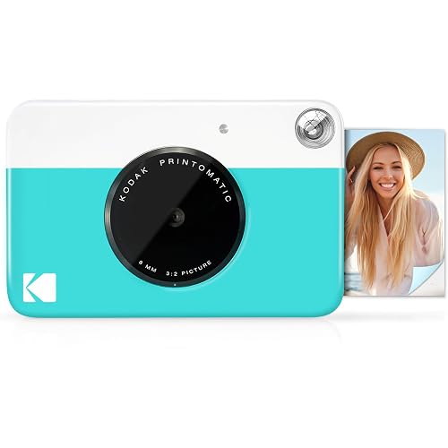 KODAK Printomatic Full-Color Instant Print Digital Camera, Zink 2x3" (5.1x7.5 cm) Sticky-Back Photo Paper, 5MP, Portable, Creative Fun Gift for Birthday, Christmas, Holiday, Blue