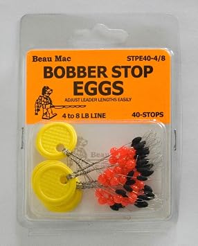 Beau Mac STPE40 Rubber Egg Stops | 40-Pack | Fishing Line Stops for Slip Float & Bead Rigs for Monofilament Line of 2lb-20lbs | Durable & Easy to Use