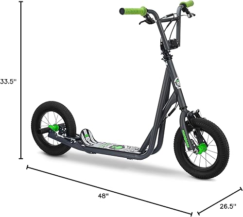 Miniatura 8 de Mongoose Expo Youth Scooter Front and Rear Caliper Brakes Rear Axle Pegs 12-Inch Inflatable Wheels Non Electric
