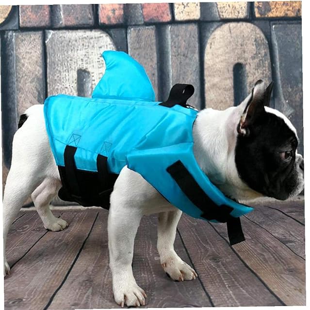 Foto 2 de 8 de AMOYER Forma Perro Salvavidas Traje De Baño De Verano Seguridad Tiburón Chaleco Salvavidas para Mascotas…