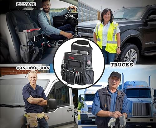 Miniatura 7 de Tidify Organizador de asiento trasero para automóvil con almacenamiento dedicado para tableta y portátil, correas laterales estabilizadoras, correa