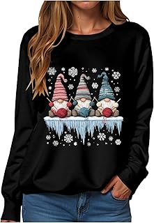 Generic Women\'s Sweatshirt Christmas Printed autumn and winter casual pullover top women\'s Sweatshirts tops round neck printed long sleeved Sweatshirts tops loose