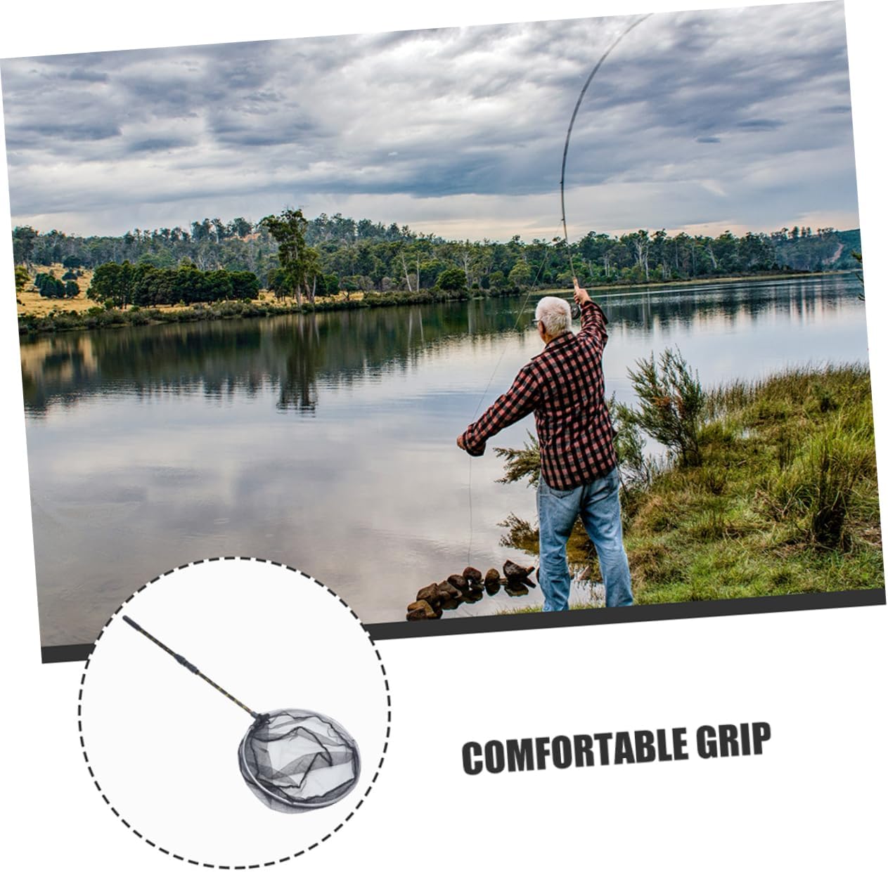 POPETPOP Telescopic Fishing Net Extendable Handle Large Fish Net Versatile for Freshwater Saltwater Easy to Carry Store Nonslip Assembly