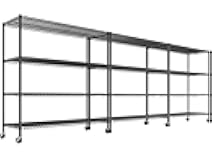 REIBII 55.5''W Storage Shelves 2500LBS Wire Shelving Unit with Wheels Heavy Duty Metal Shelves for Storage Adjustable Garage Storage Rack Pantry Shelf Kitchen Shelving, 75.6