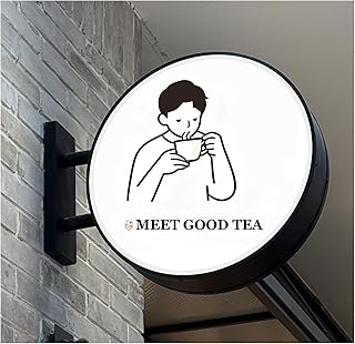 Personalisierter Werbeleuchtkasten, Doppelseitiger Runder LED-Leuchtkasten, Projizierendes Leuchtkastenschild Für Außenwerbung, Beleuchtetes Werbeschild Für Geschäftsgeschäfte 60cm