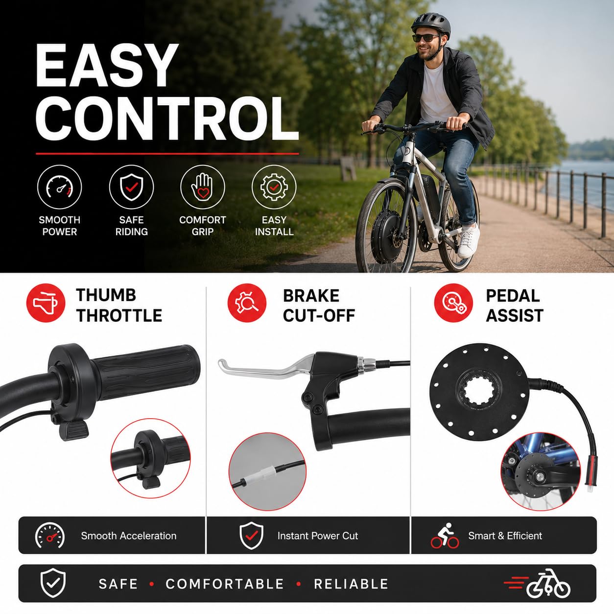 Kit de Conversion Vélo Électrique 20 Pouces 500W, Moteur Moyeu Roue Arrière sans Balais avec Écran LCD, Capteur Pas, Accélérateur au Pouce et Frein Coupure pour VTT Vélo Ville