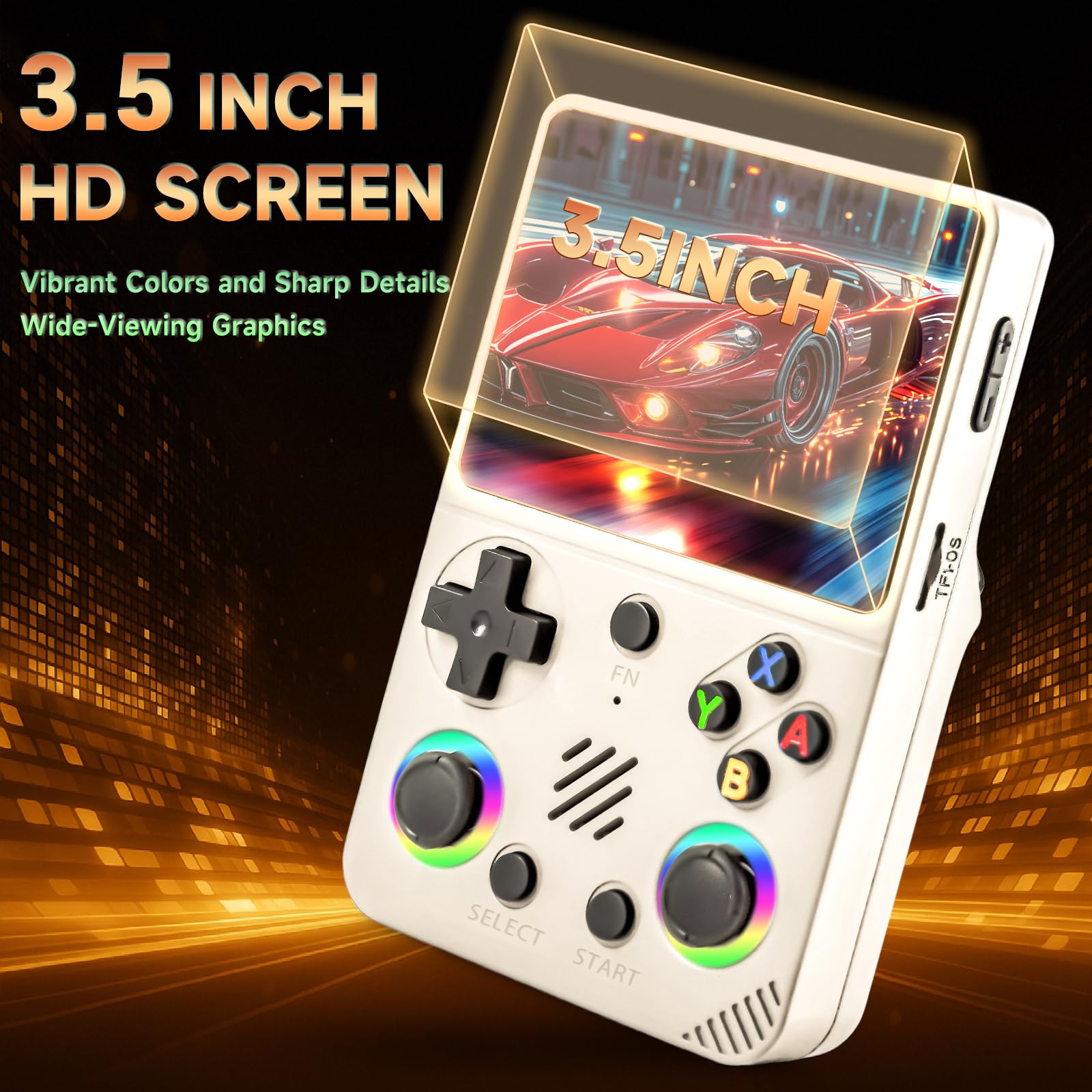Unokit Consola de juegos retro de mano RG36 Pro 2025, pantalla IPS de 3.5 pulgadas con sistema Linux de código abierto, tarjeta TF de 64 G, más de 20.000 juegos clásicos retro, batería de 3200 mAh