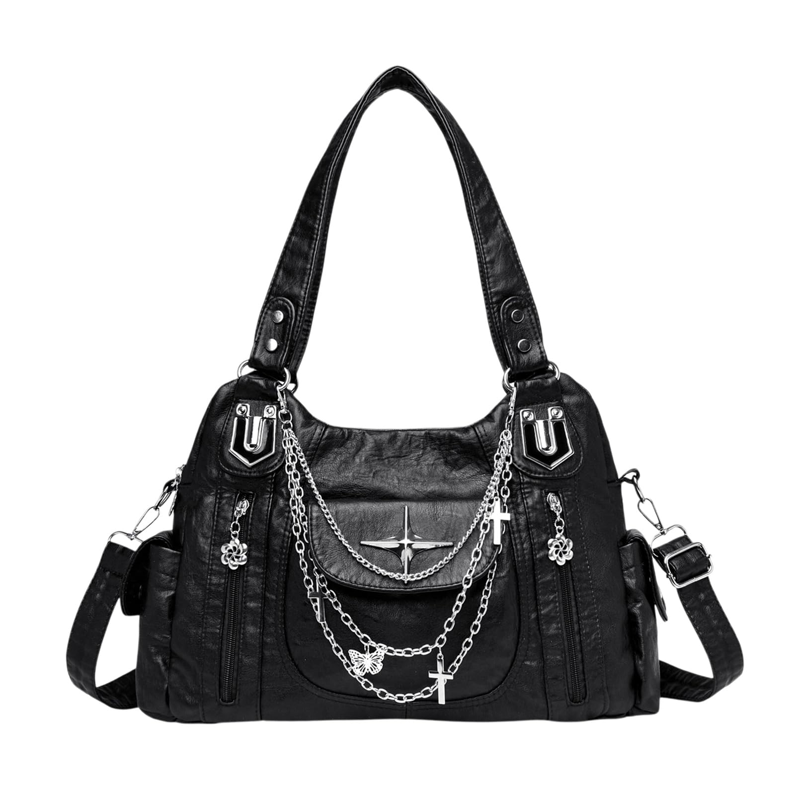 Torby Hobo dla kobiet Wegańska skórzana torba na ramię Y2k Crossbody Hobo Satchel Torebka na ramię z wieloma kieszeniami Torebka z regulowanym paskiem dla pań Praca Zakupy Podróże